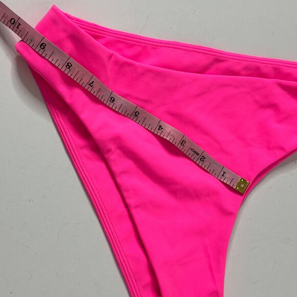 Lovers + Friends Hot Pink Wrap Bikini Set Halter Top Small High Bottoms Medium - Picture 10 of 12